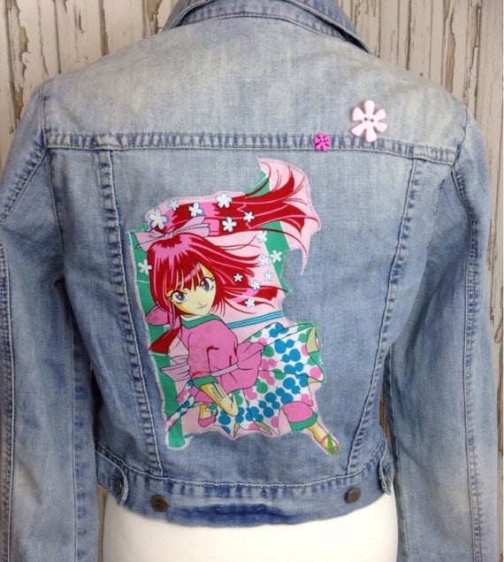 SALE Manga Anime Design Denim Jacket // Cosplay Comic Con