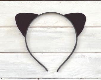 Black Cat Ears // Kitty Ears // Velvet Cat Ears // Cat Ears Headband // Kitten Ears // Best Cat Lover Gift // Kitten Headband