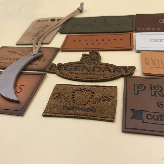 50pcs custom embossed Genuine leather label Custom Genuine