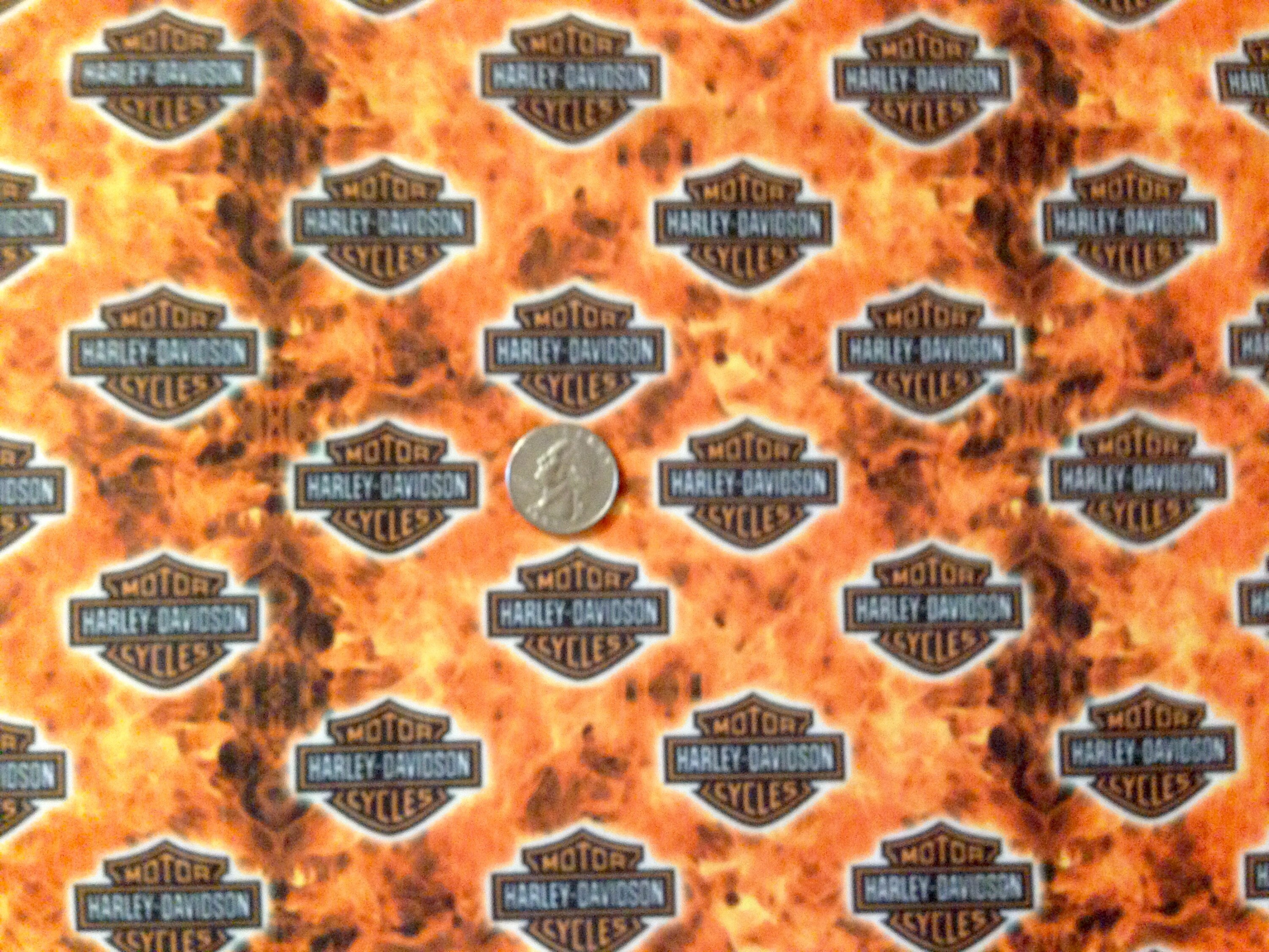 XL Cotton Blend Fabric FQ HarleyDavidson Motor Cycles Shield Logo on