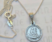 Necklace - Tiny Marie Madeleine a la Sainte-Baume - Sterling Silver - 14mm + 18 inch Sterling Silver Chain