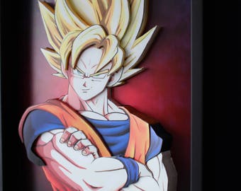 Goku, Dragon Ball Z, Dragon Ball Super, Super Sayian, 3D Art, 3D picture DBZ, DBZ character, Pop up Art, Martial Artist, Child gift