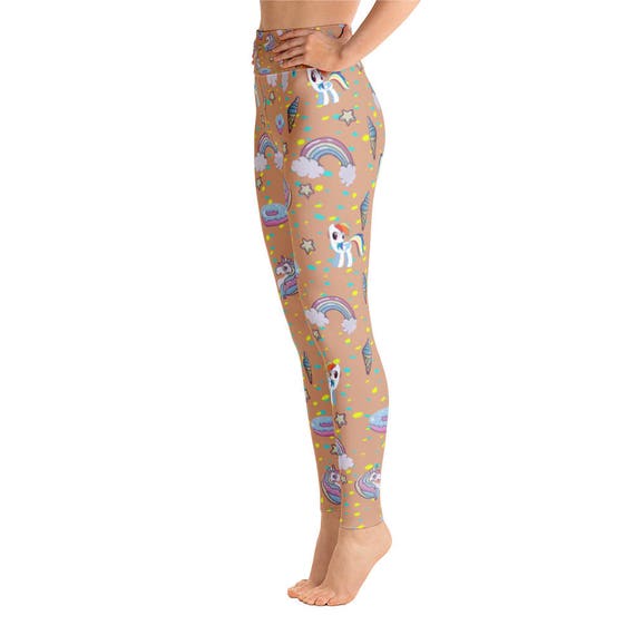 Items similar to Dark Skin Tone Unicorn Yoga Leggings Capri Yoga Pants ...