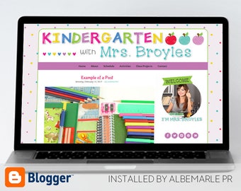 Premade Blogger Template // Blogspot Template // Teacher Blog Template // Apple Blog - Mrs. Broyles