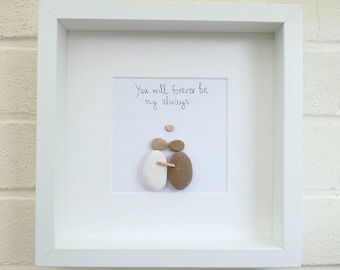 Pebble pictures Pebble Art wedding gift anniversary gift engagement gift home decor handmade