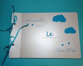 Guestbook all in cloud blue turquoise and white
