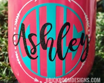 Vinyl Monogram Decal || Yeti Monogram Decal, Name Decal, Monogram Car Decal, Yeti Name Decal, Cooler Monogram, Personalized Monogram Decal