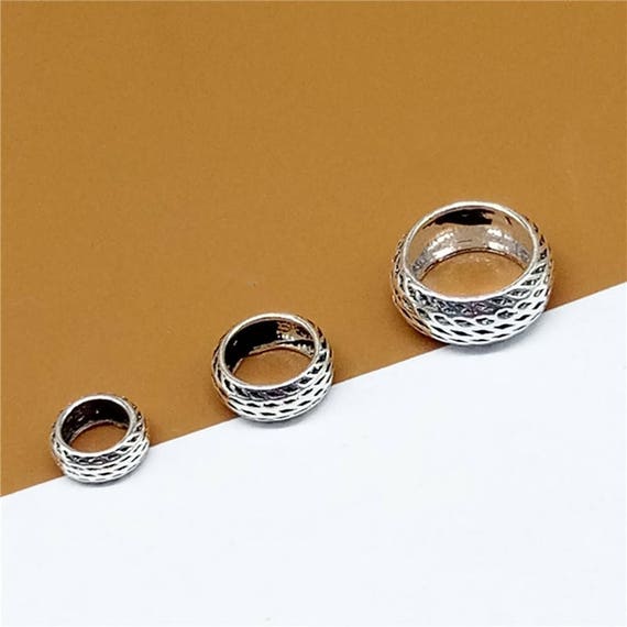 10 Sterling Silver Large Hole Bracelet Spacers 925 Silver