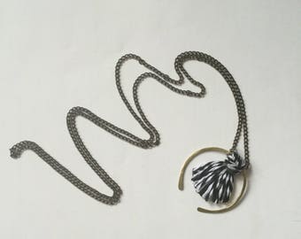Black & White Yarn Necklace