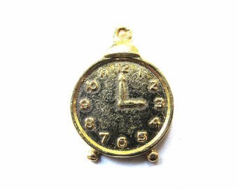 PENDANT METAL ALARM CLOCK GOLD 21/30 MM