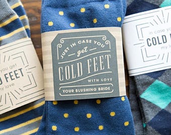 In Case You Get Cold Feet Sock Sticker Label, Wedding Gift, Bride, Groom Gift