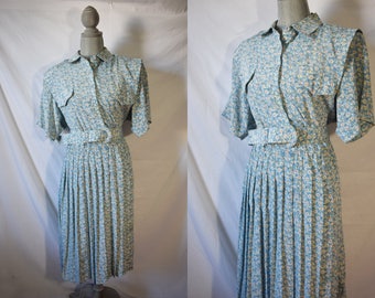 Vintage 80s Does 40s Floral Shirtwaist Day Dress Golden Girls Costume Everyday Forties Style Vintage 80s Does 40s Floral Shirtwaist Day Dress Golden Girls Costume Everyday Forties Style