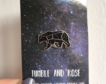 Ursa Major pin - The Great Bear pin - bear enamel pin - luxury enamel pin - zodiac pin - constellation pin - starry night enamel pin