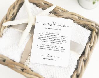 Wedding welcome letter | Printable welcome card | Rustic welcome notes | Printable Welcome | Editable in Word or Pages