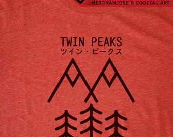Twin Peaks Japanese T-Shirt - David Lynch Inspired by Minimalist Japanese Graphic Design Tee by Rev-Level