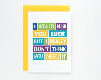 Good Luck Card | Exams | New Job | Bon Voyage | All The Best | Blank | SE0041A6