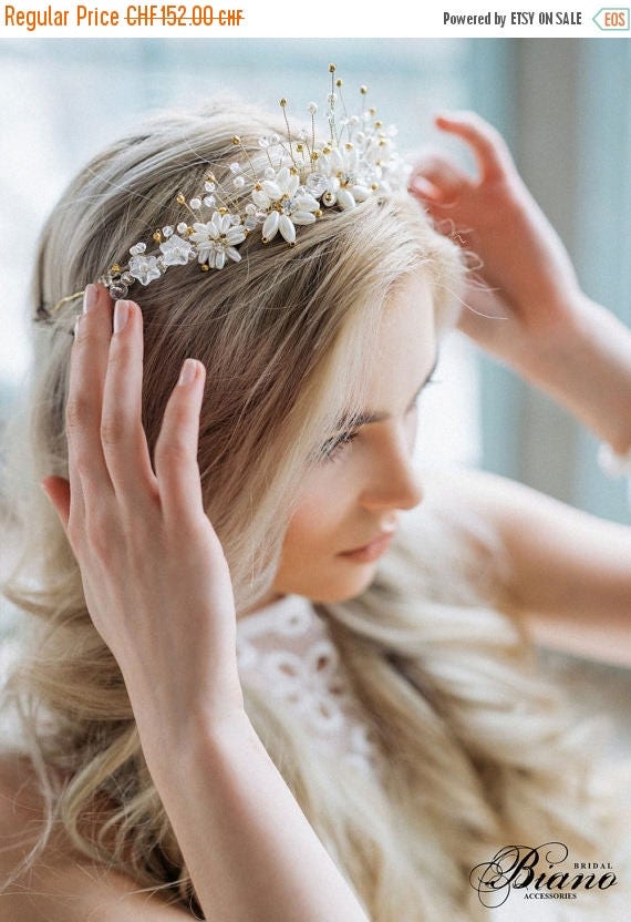 SALE Bridal Crown Wedding Diadem Bohemian Hairpiece