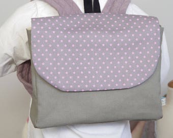 Cartable maternelle motif étoiles roses