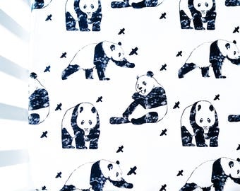 Panda Crib Sheet, Fitted Sheet, Baby Crib Sheet, Baby Boy Bedding, Crib Bedding, Toddler Bedding, Crib Fitted Sheet, Crib Sheet