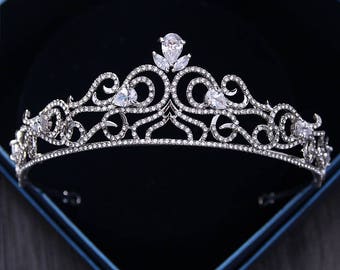 Wedding Tiara Bridal Tiara Princess Tiara Crystal Bridal Tiara Wedding Crown Cubic zirconia wedding сrown Swarovski Tiara Bridal Headpiece