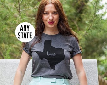 Texas home shirt texas shirt texas tshirt texas t shirt antracite color texas gifts texas girl shirt state shirt