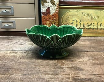Vintage Planter Pot Dish USA Lettuce Green