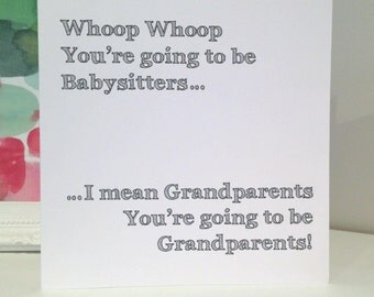 Personalized reveal card, Whoop whoop You're going to be babysitters,Pregnancy Announcement Card by Itchy Avocado - Free UK delivery