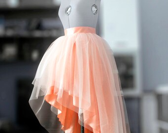 Chiffon Nude Wedding Skirt Layered Blush Bridal Gown Drapped