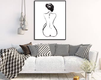 Erotic Nudity Nude Female Art Erotic Art Sexy Erotic Nude Painting Abstract Nude Drawing Erotic Drawing Printable Art Print