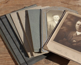 Vintage Collection of Nine 1915-1940's Cabinet Card Photos