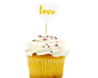 Heart Full of Love Treat Topper - Cupcake Topper - Paper Treat Topper - Wedding - Engagement Party