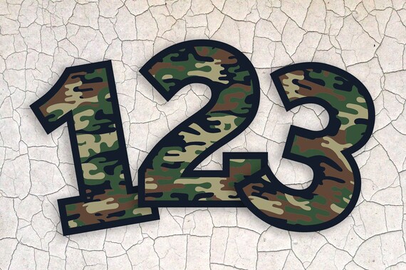 Download Camo numbers svg camouflage hunting army baby 1st deer