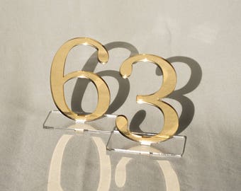 3 1/2" Mirror acrylic Table Numbers, Wedding Table Numbers, Wedding Table Numbers Set, Wedding Table Decor, Table Numbers