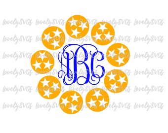 Instant Download SVG Studio3 - Tennessee TriStar Monogram Frame - PDF Jpeg File - Silhouette Cricut Design