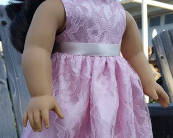 SALE! 18 Inch Doll Lace Dress-Pink