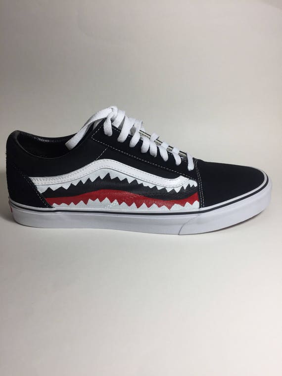 Custom Vans Shark Teeth Shoes Bathing ape Custom Vans Shark Teeth Shoes Bathing ape