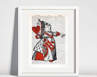 Queen of hearts art | Etsy