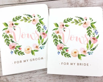 Wedding Vow Books, His and Hers Vow Books, Bride and Groom Vow Books, Vow Booklets, Vow Notebooks, Wedding Keepsake - FPS00VB13