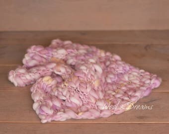 RTS Rose-Yellow-Mauve Handspun Blanket Newborn Photography Prop