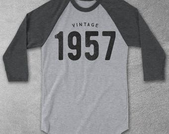 1957 Shirt - 1957 Vintage Baseball Tee - 60th Birthday gifts for Women & Men - 1957 Unisex T-Shirt - 60th Birthday Gift Ideas