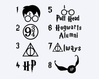 Harry Potter Decal - Harry Potter Vinyl Decal - Pott Head - Hogwarts Alumni - HP - Always - Snitch - Deathly Hallows - Platform 9 3/4