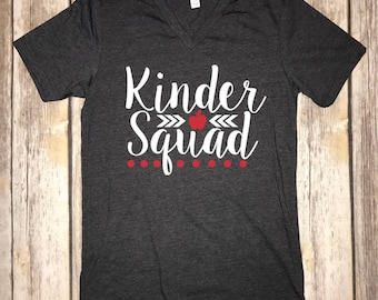 Teacher Grade Level Shirts Kinder Squad First Grade Second Third Fourth Fifth