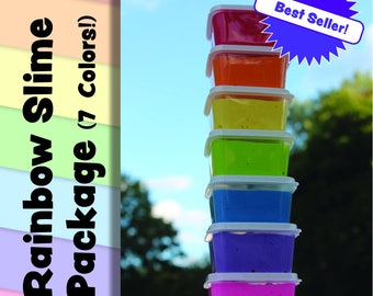 FREE SHIPPING- Rainbow Slime Package-extras included!