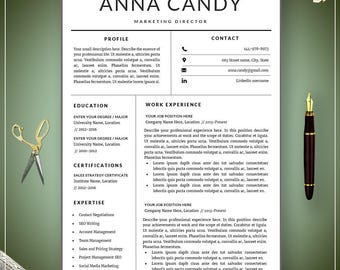 Modern Resume Template / CV Template + Cover Letter | Professional Resume Template | Clean and creative Resume | Word CV | Resume Word