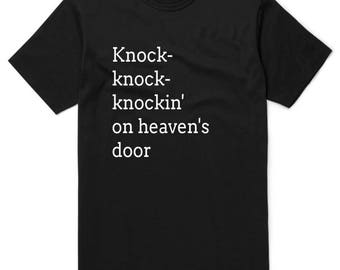GUNS N ROSES Shirt Tee Women's Tshirt Men's Unisex T-shirt Knockin Musician Rock Band Gift For Friend Metal Legend Fan Old school Lyrics
