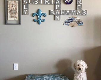 Large Wooden Scrabble Tile Wall Decor , Scrabble Wall Art, Personalized Scrabble Tiles, Wood Sign, Scrabble Tiles, Personalized Sign,