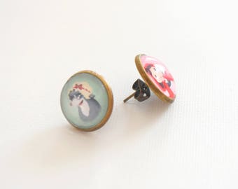 The little Red Riding Hood & the big bad wolf earrings