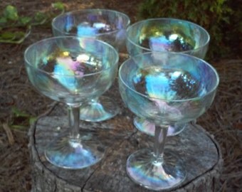 iridescent wine glasses