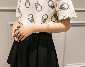 Totoro Crop Top Anime Crop Top Studio Ghibli Top Korean Fashion Harajuku Fashion Kawaii Shirt Harajuku Crop Top Kawaii Crop Top Chibi Style