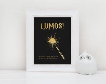 Gold and Black Printable Sparkler Send Off Sign for Harry Potter Wedding